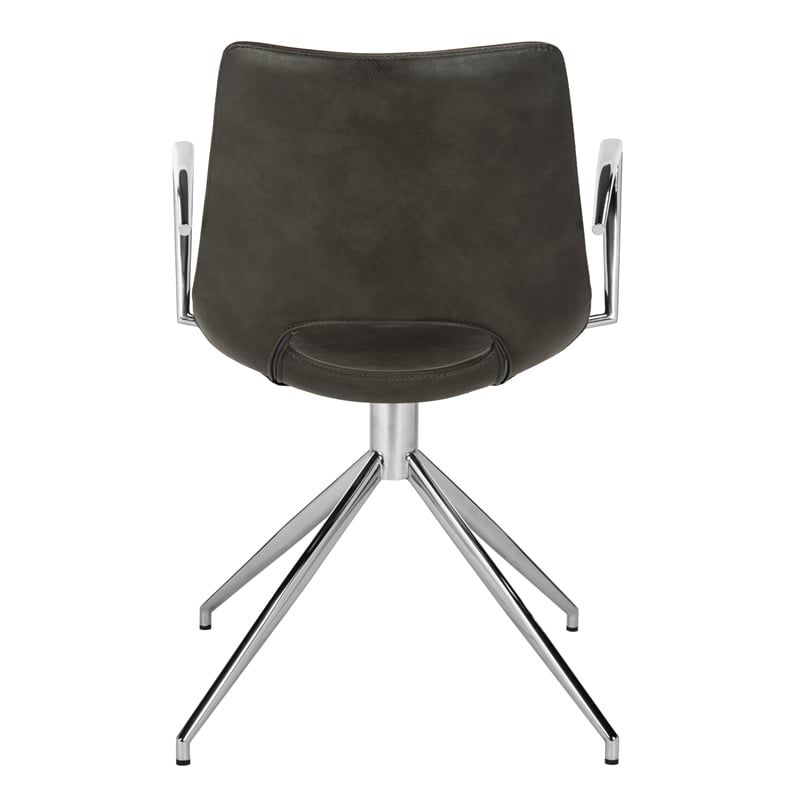 Safavieh Dawn Midcentury Modern Wood Swivel Office Chair in Gray / Silver