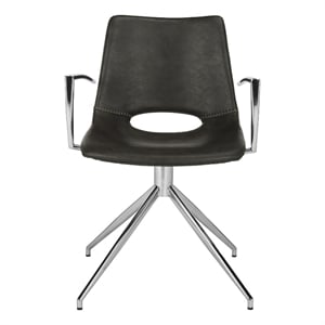 Safavieh Dawn Midcentury Modern Wood Swivel Office Chair in Gray / Silver