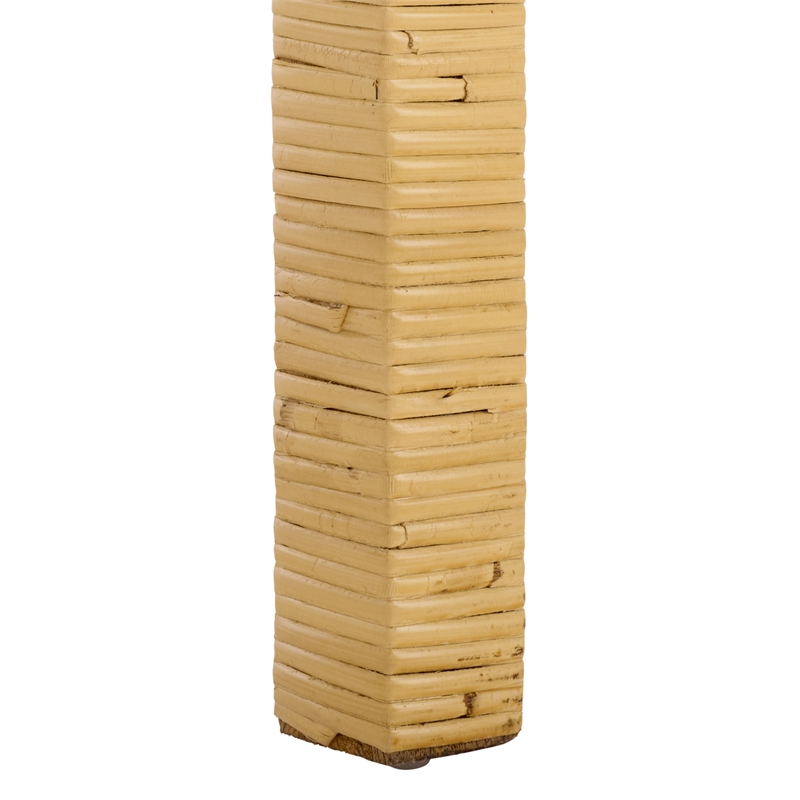 Safavieh Tojo Cane Round Back Wood Bar Stool in Natural / White