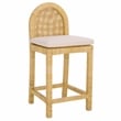 Safavieh Tojo Cane Roundback Wood Counter Stool in Natural / White