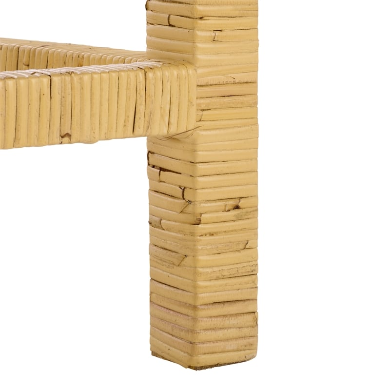 Safavieh Tojo Cane Roundback Wood Counter Stool in Natural / White