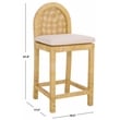 Safavieh Tojo Cane Roundback Wood Counter Stool in Natural / White