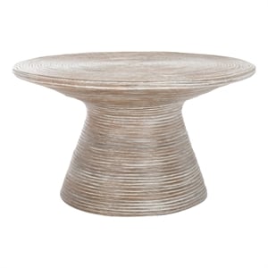 Safavieh Cristina Rattan and Metal Coffee Table in Gray / White