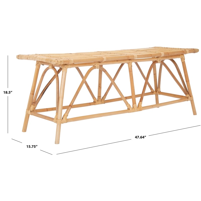 Safavieh Montgomery Rattan Coffee Table  in Natural