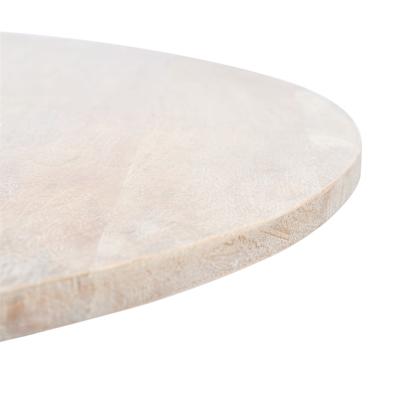 Safavieh Whent Round Wood and Metal Coffee Table  in Gray / White