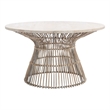 Safavieh Whent Round Wood and Metal Coffee Table  in Gray / White