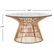 Safavieh Whent Round Wood and Metal Coffee Table  in Natural / Brown