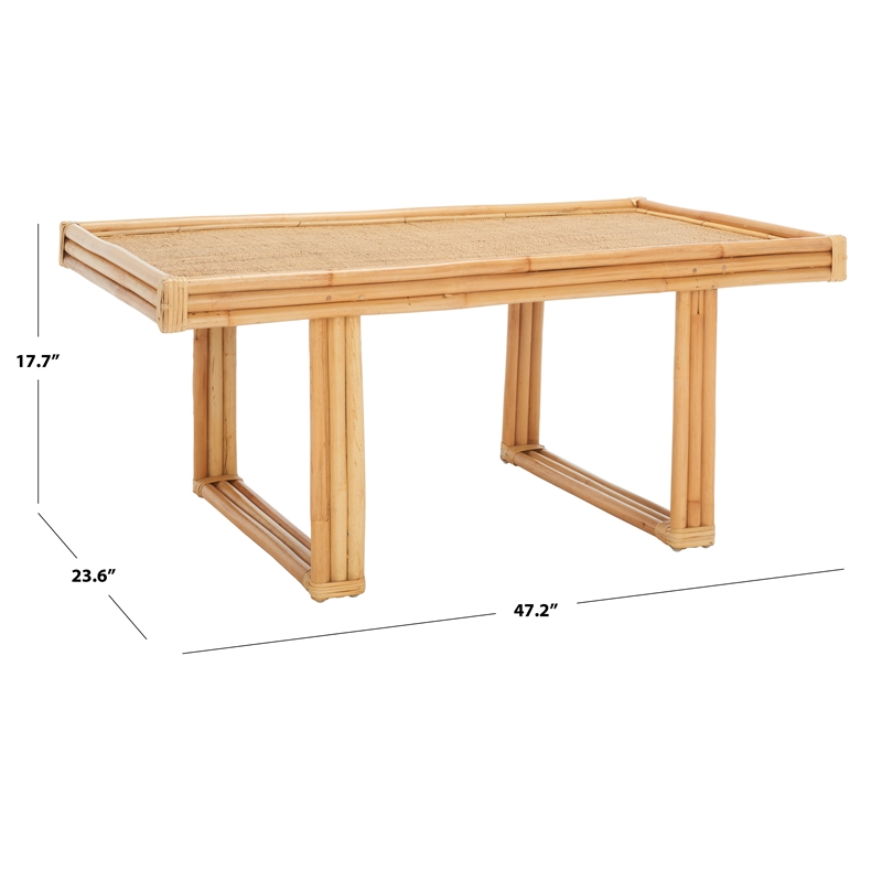Safavieh Juri Rectangle Rattan Coffee Table  in Natural