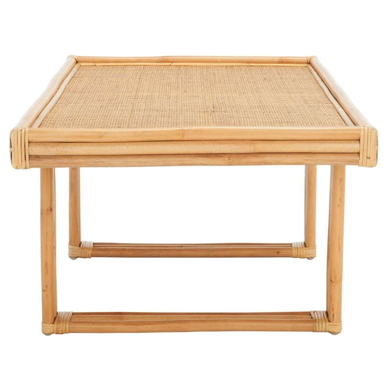 Safavieh Juri Rectangle Rattan Coffee Table  in Natural