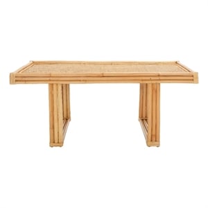 Safavieh Juri Rectangle Rattan Coffee Table  in Natural