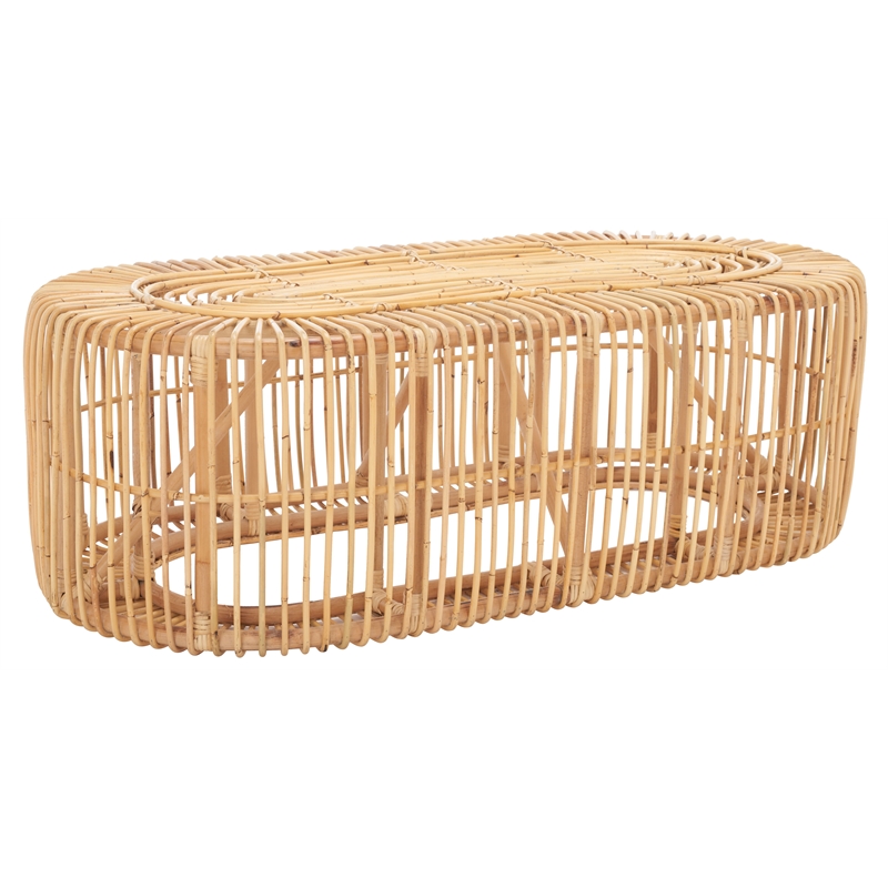 Safavieh Jabez Oval Rattan Coffee Table in Natural