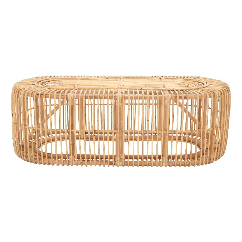 Safavieh Jabez Oval Rattan Coffee Table in Natural