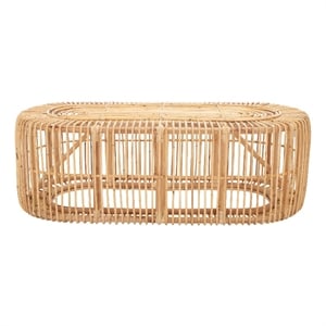 Safavieh Jabez Oval Rattan Coffee Table in Natural