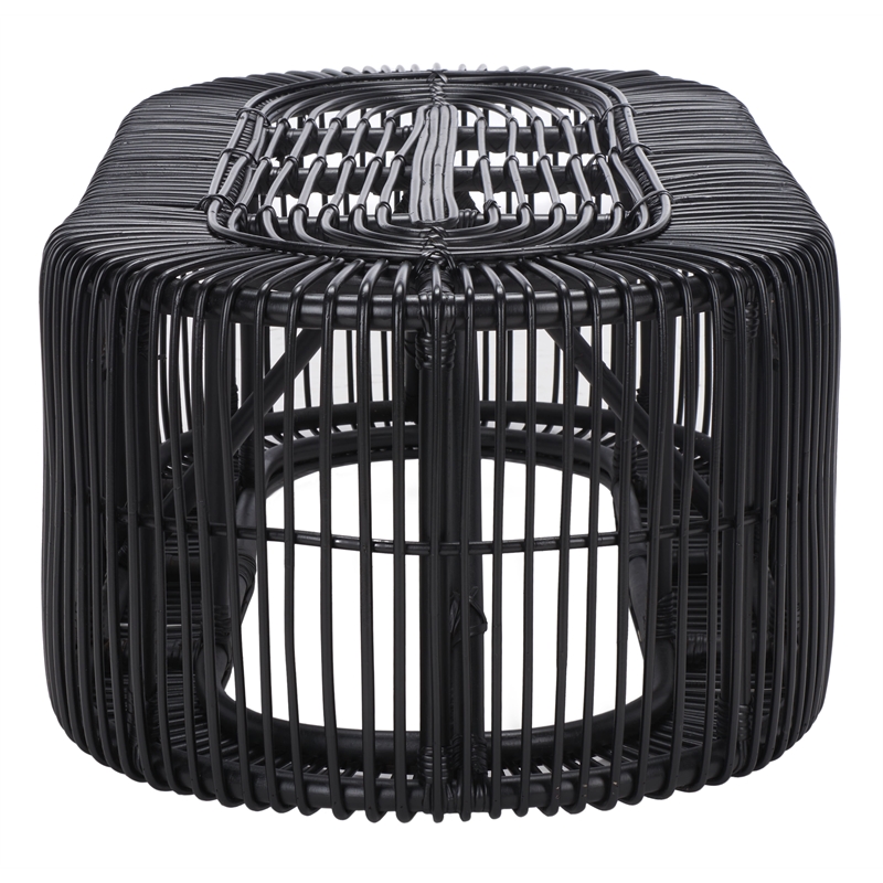 Safavieh Jabez Oval Rattan Coffee Table in Black