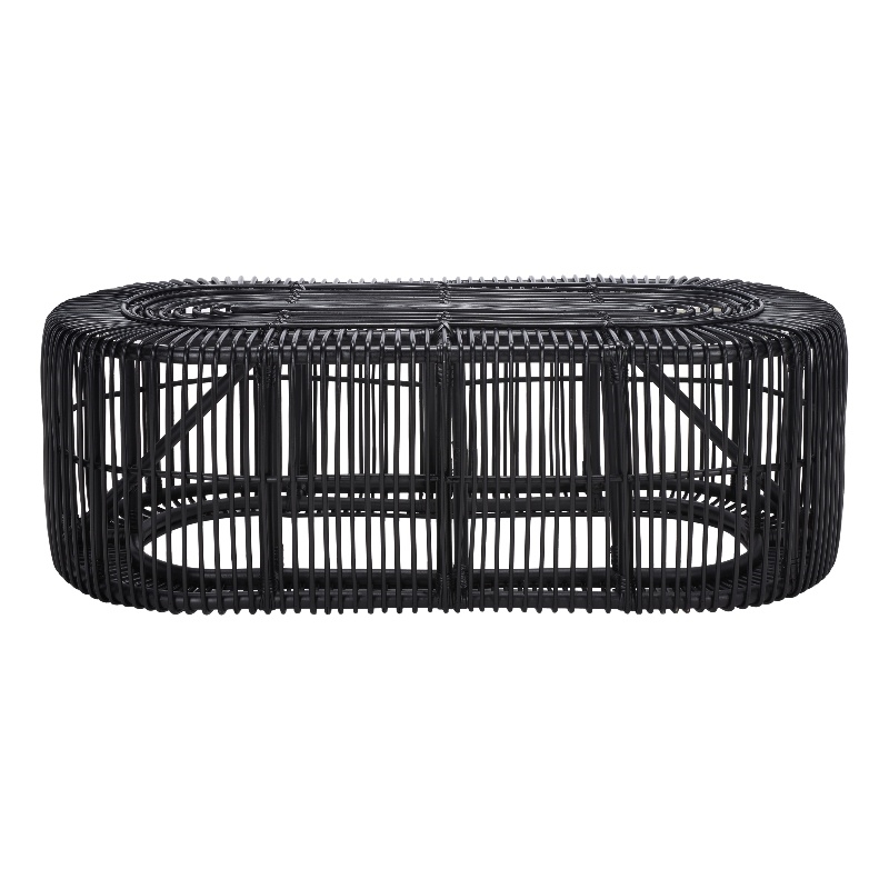 Safavieh Jabez Oval Rattan Coffee Table in Black