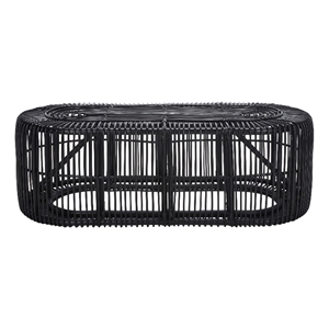 Safavieh Jabez Oval Rattan Coffee Table in Black