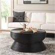 Safavieh Heimdall Round Rattan Coffee Table  in Black