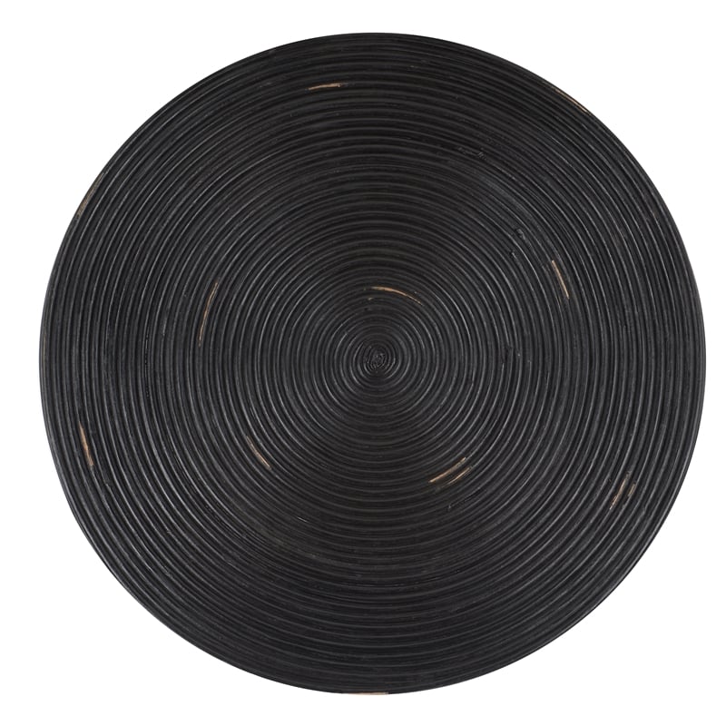 Safavieh Heimdall Round Rattan Coffee Table  in Black