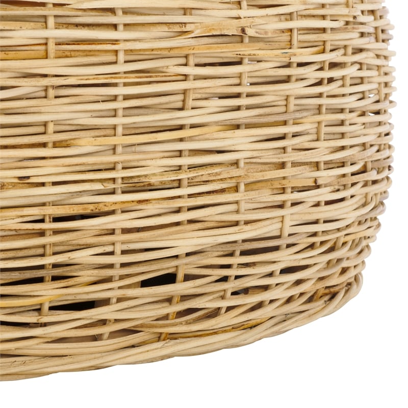 Safavieh Mordekai Round Rattan Coffee Table  in Natural