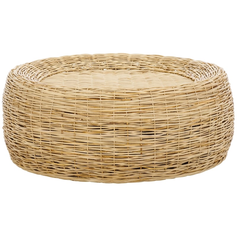 Safavieh Mordekai Round Rattan Coffee Table  in Natural