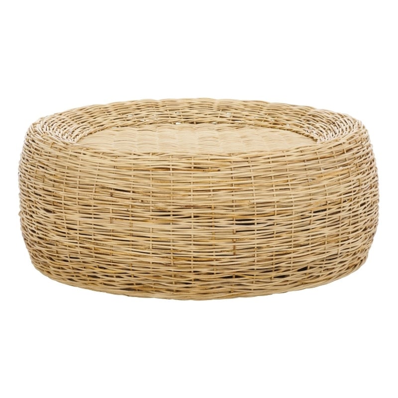 Safavieh Mordekai Round Rattan Coffee Table  in Natural