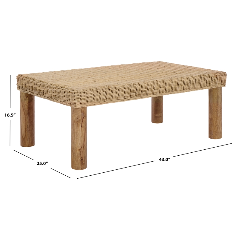Safavieh Shazza Weaved Wood Coffee Table in Natural