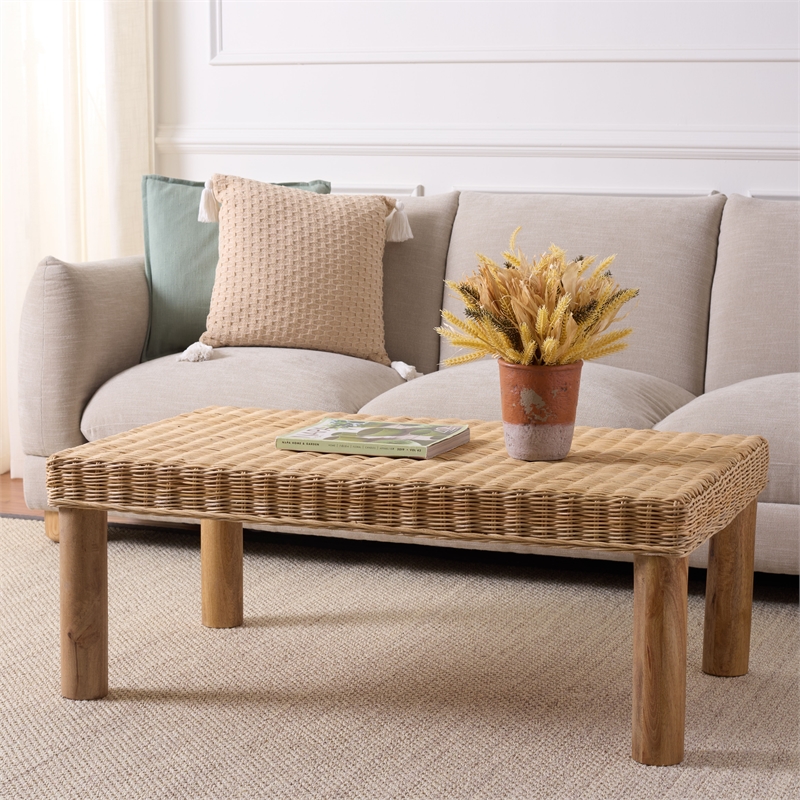 Safavieh Shazza Weaved Wood Coffee Table in Natural