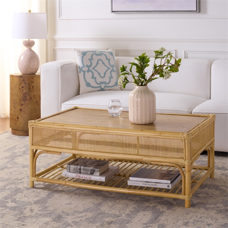 Safavieh Webster Rectangle Wood Coffee Table  in Natural