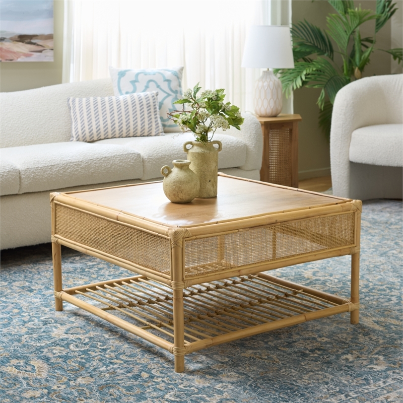 Safavieh Webber Square Wood Coffee Table in Natural