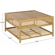 Safavieh Webber Square Wood Coffee Table in Natural