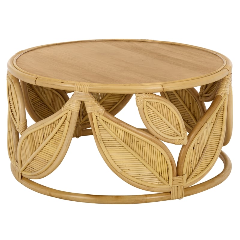 Safavieh Lusine Round Wood Coffee Table  in Natural