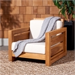 Safavieh Molokai Brazilian Teak Wood Patio Chair in Natural / Beige