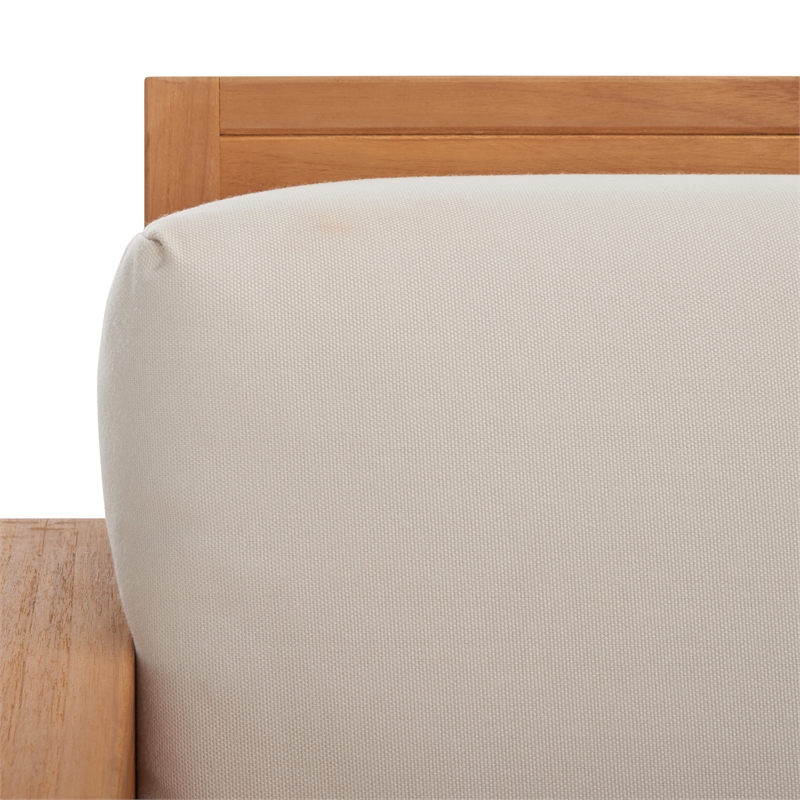Safavieh Molokai Brazilian Teak Wood Patio Chair in Natural / Beige