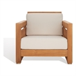 Safavieh Molokai Brazilian Teak Wood Patio Chair in Natural / Beige