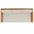 Safavieh Guadeloupe Outdoor Brazilian Teak Wood 3-Seat Sofa in Natural / White