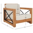 Safavieh Curacao Teak Wood Club Chair in Natural / Beige