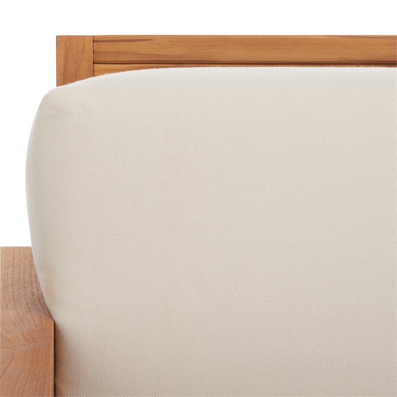 Safavieh Curacao Teak Wood Club Chair in Natural / Beige