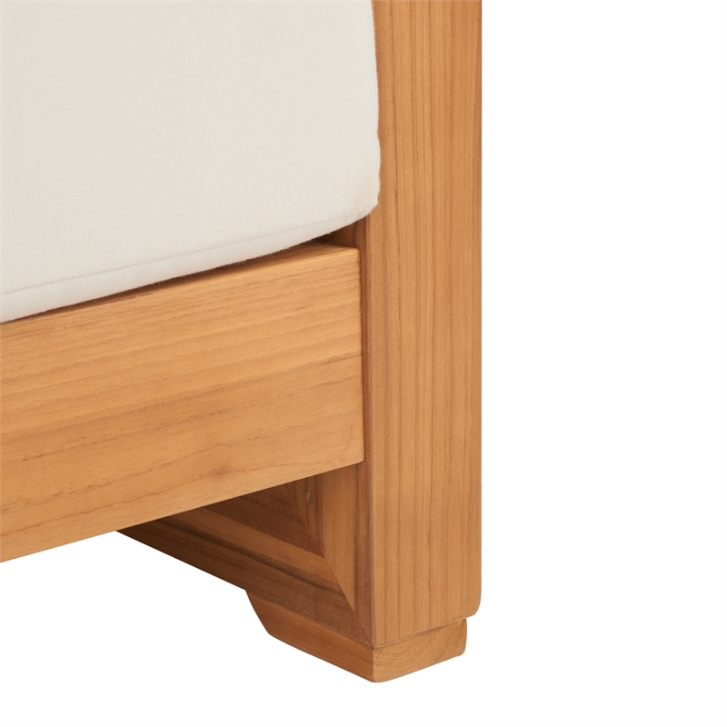 Safavieh Curacao Teak Wood Club Chair in Natural / Beige
