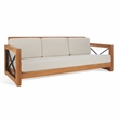 Safavieh Andros Teak Wood Patio Sofa  in Natural / Beige