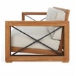 Safavieh Andros Teak Wood Patio Sofa  in Natural / Beige
