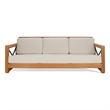 Safavieh Andros Teak Wood Patio Sofa  in Natural / Beige