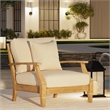 Safavieh Martinique Wood Patio Armchair in Natural / Beige