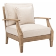 Safavieh Martinique Wood Patio Armchair in Natural / Beige
