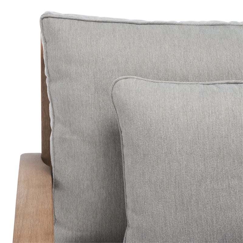 Safavieh Martinique Wood Patio Armchair in Natural / Gray
