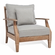 Safavieh Martinique Wood Patio Armchair in Natural / Gray