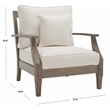 Safavieh Martinique Wood Patio Armchair in Light Gray / Beige