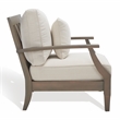 Safavieh Martinique Wood Patio Armchair in Light Gray / Beige