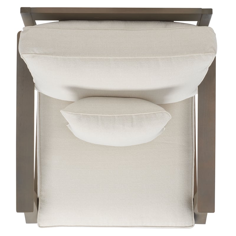 Safavieh Martinique Wood Patio Armchair in Light Gray / Beige