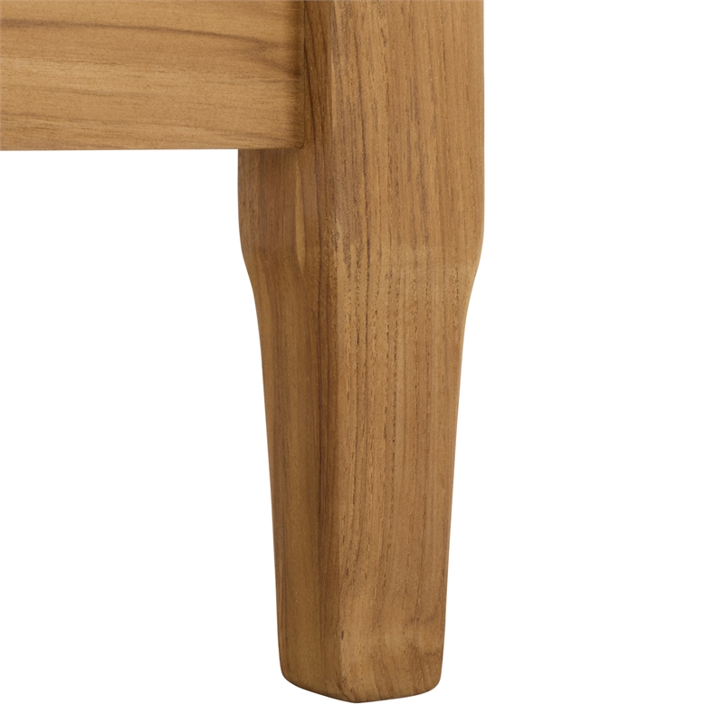 Safavieh Martinique Teak Wood Patio Armchair in White / Natural