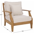 Safavieh Martinique Teak Wood Patio Armchair in White / Natural